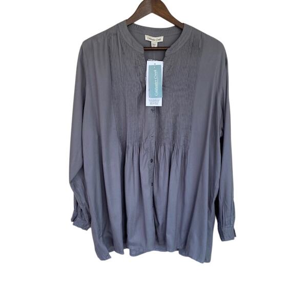Coldwater Creek Gray Long Sleeve Blouse - XL - NWT - Picture 1 of 6